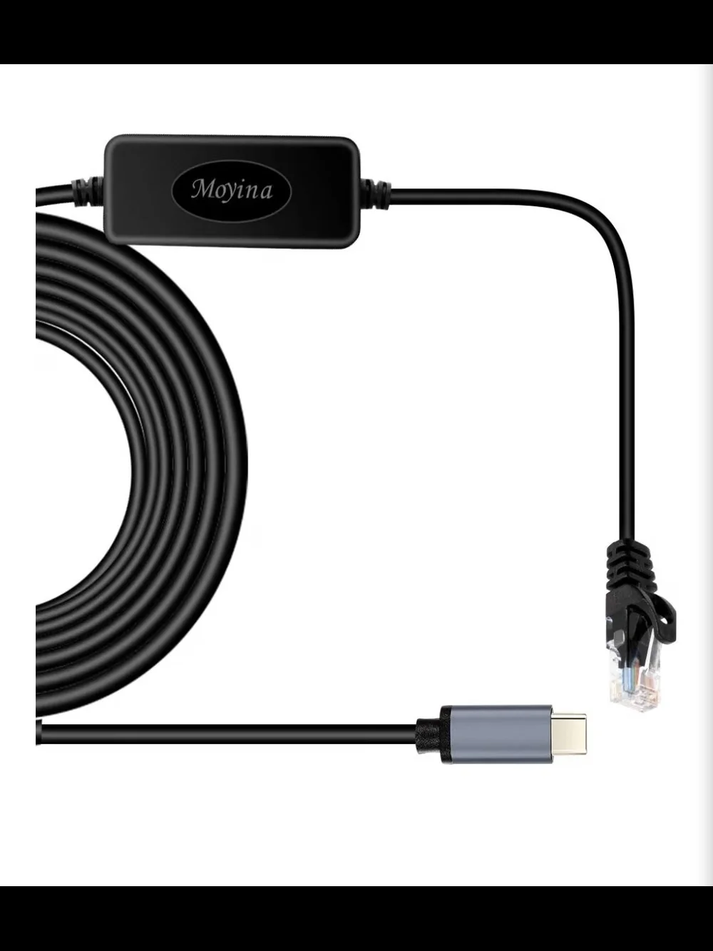 USB C to RJ45 Gigabit Ethernet Cable Directly Connected to Switch, Router, Modem